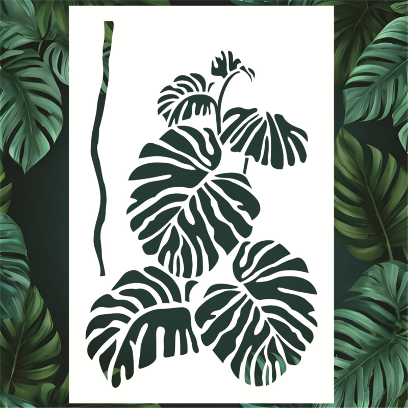 Plastični šablon za zidno bojanje s motivom tortoise-back bamboo, DL001, ekološki PET