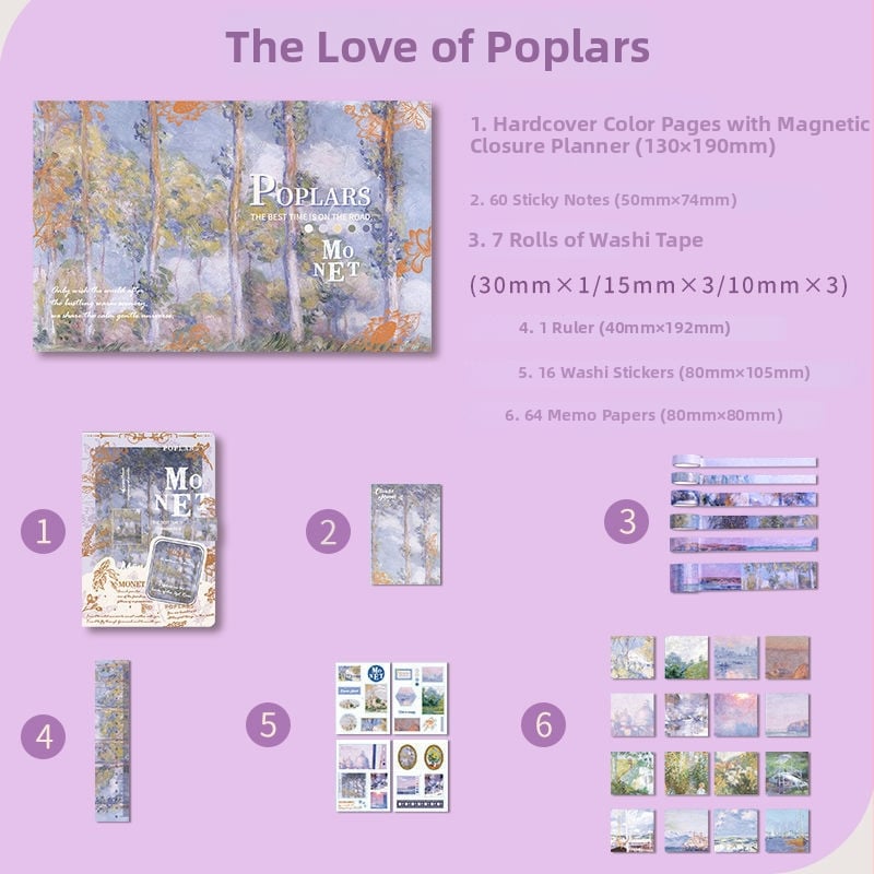 Σετ ημερολογίων σε ελαιογραφικό στυλ – DIY, με κουτί δώρου, για μαθητές