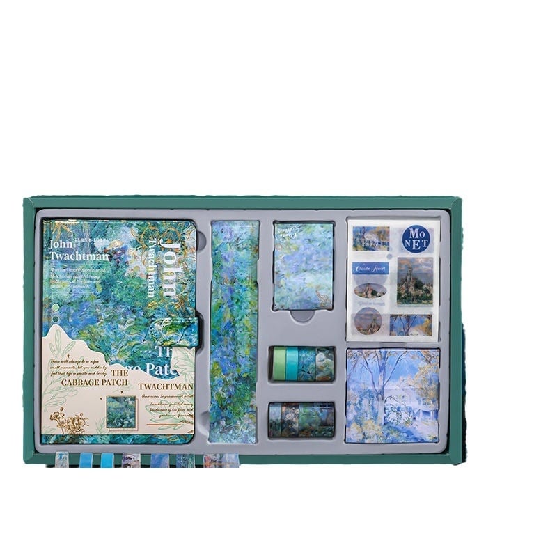 Σετ ημερολογίων σε ελαιογραφικό στυλ – DIY, με κουτί δώρου, για μαθητές