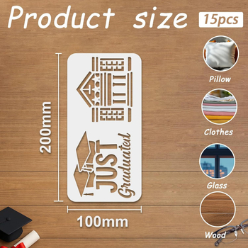 15-dijelnih PET šablona za crtanje za maturantsku DIY zabavu dekoracije (ACC621)