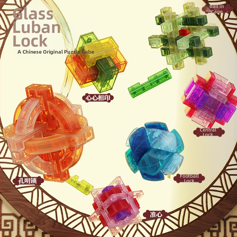 Sanrong Luban lock / Kongming lock puzzle, ABS materiál, tréning trpezlivosti a rozvoj kognitívnych schopností, balené v farebnej krabičke