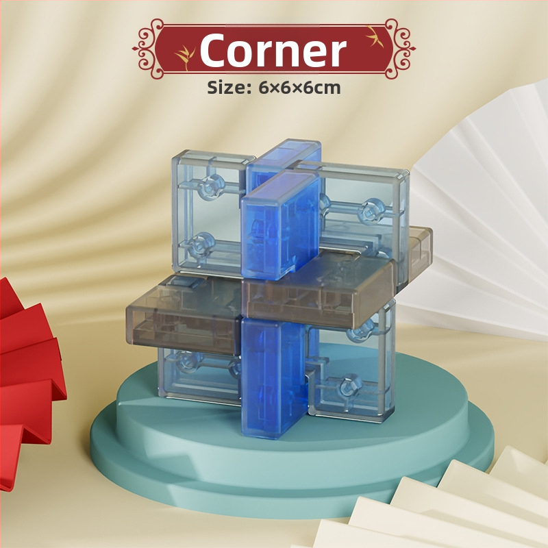 Sanrong Luban lock / Kongming lock puzzle, ABS materiál, tréning trpezlivosti a rozvoj kognitívnych schopností, balené v farebnej krabičke