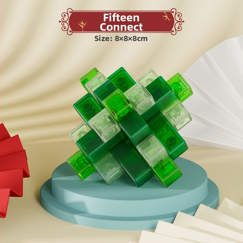 Sanrong Luban lock / Kongming lock puzzle, ABS materiál, tréning trpezlivosti a rozvoj kognitívnych schopností, balené v farebnej krabičke