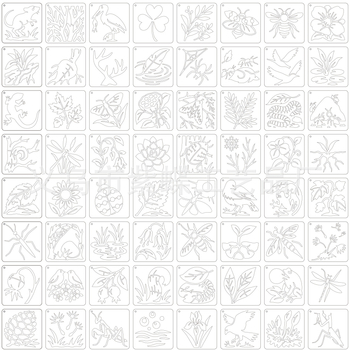 PET šablona za slikanje biljaka – izrezana šablona za DIY sprej umjetnost, model SJX-75, Yiwu Purple Butterfly Crafts Factory