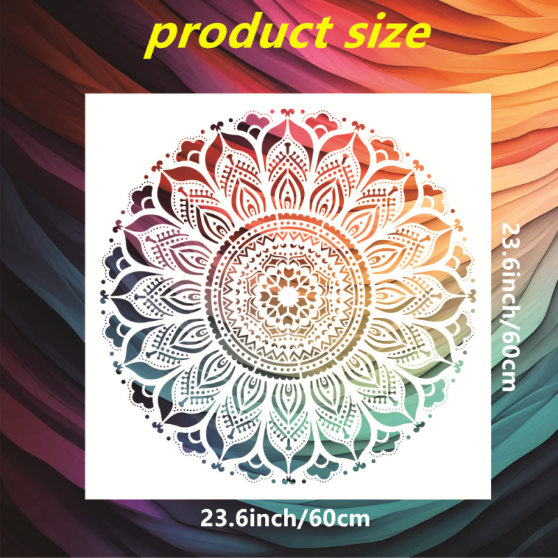 Mandala zidna šablona za DIY umjetnost — PET materijal, ekološki, domaće, generička marka, bez IP licence