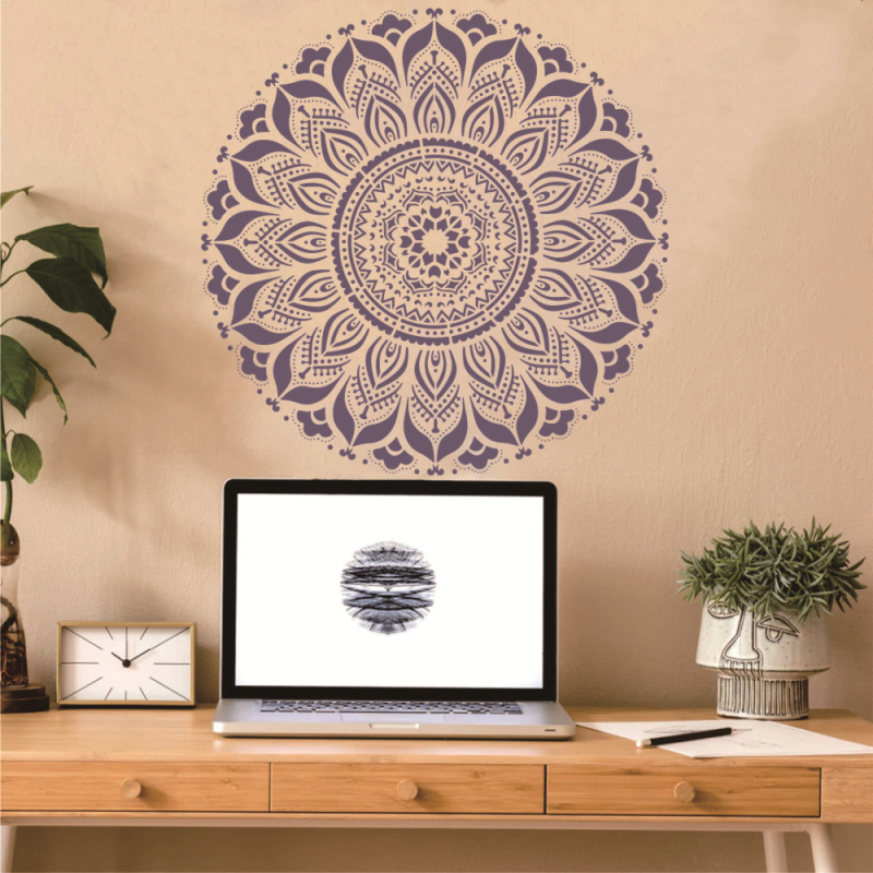 Mandala zidna šablona za DIY umjetnost — PET materijal, ekološki, domaće, generička marka, bez IP licence