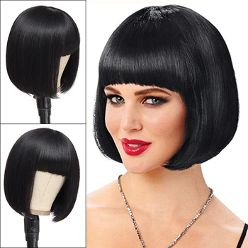 Bob perika od ljudske kose, kapica 4x4/13x4, polu-mašinska i polu-ručna izrada, može se bojiti i permati, šiške ravne ili nagnute