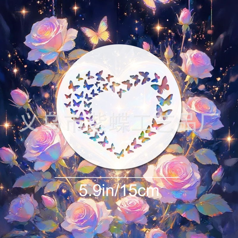 PET šablona s otiskom leptira za dječje DIY crtanje — Model SJX-193; Marke Yiwu Purple Butterfly Crafts Factory; Materijal: PET; Izvor prekograničnog izvoza: Da; IP ovlaštenje: Ne