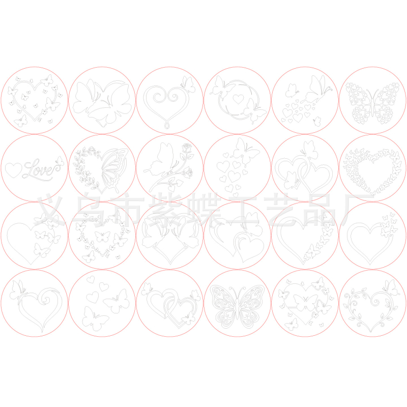 PET šablona s otiskom leptira za dječje DIY crtanje — Model SJX-193; Marke Yiwu Purple Butterfly Crafts Factory; Materijal: PET; Izvor prekograničnog izvoza: Da; IP ovlaštenje: Ne