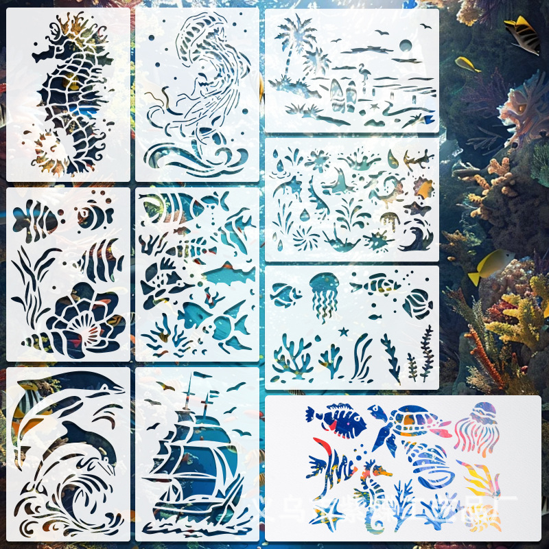 Sablona za crtanje morskih životinja u podvodnom svijetu – dekor boce vode; Purple Butterfly; PET; Uvoz: Ne; IP odobrenje: Ne; Privatna oznaka: Ne