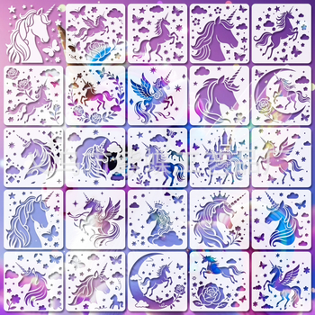 Jednorožna šablona od PET-a s izrezom za dječje DIY slikanje - Kod ZYR-66, Ekskluzivna međunarodna isporuka, IP: Ne