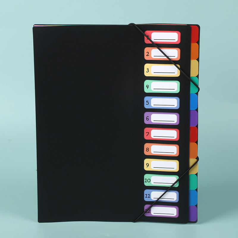 12-strani PP mapa za dokumente, višestrani organizator, format A4, velika kapaciteta, mogućnost tiskanja logotipa