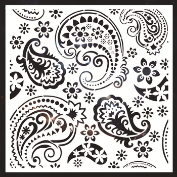 Velika šablona za zidnu sliku – mandala s izrezanim dizajnom i motivom lebdećeg bića, PET plastična šablona