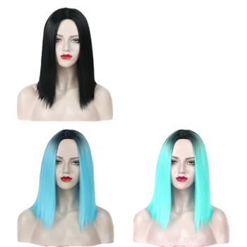 Perika s gradijentnom bojom, duljina do ključne kosti, srednji dio, sintetička vlakna otporna na visoke temperature, model SX133