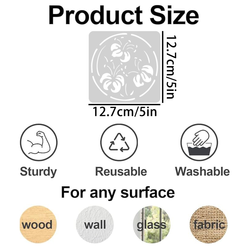 Šablona za crtanje s izrezima cvijeća i travе — DIY zidna umjetnost; Marka: Owkjasw; Uvoz: Ne; Licencirane privatne marke: Da; IP odobrenje: Ne