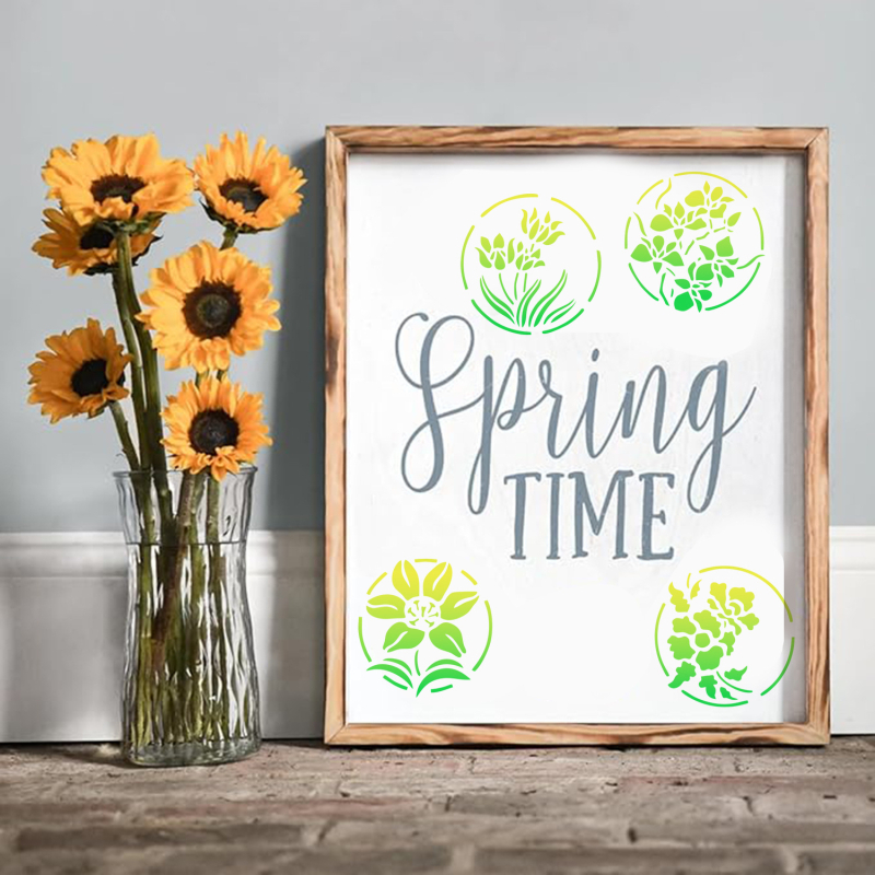 Šablona za crtanje s izrezima cvijeća i travе — DIY zidna umjetnost; Marka: Owkjasw; Uvoz: Ne; Licencirane privatne marke: Da; IP odobrenje: Ne