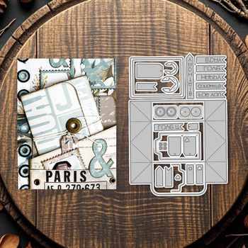 Šablona za izrezivanje od karbonskog čelika za scrapbooking – moderan umjetnički dizajn, proces lijevanja, reljefno utiskivanje i embosiranje za dnevnik i kartice