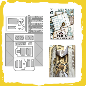 Šablona za izrezivanje od karbonskog čelika za scrapbooking – moderan umjetnički dizajn, proces lijevanja, reljefno utiskivanje i embosiranje za dnevnik i kartice