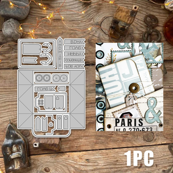 Šablona za izrezivanje od karbonskog čelika za scrapbooking – moderan umjetnički dizajn, proces lijevanja, reljefno utiskivanje i embosiranje za dnevnik i kartice