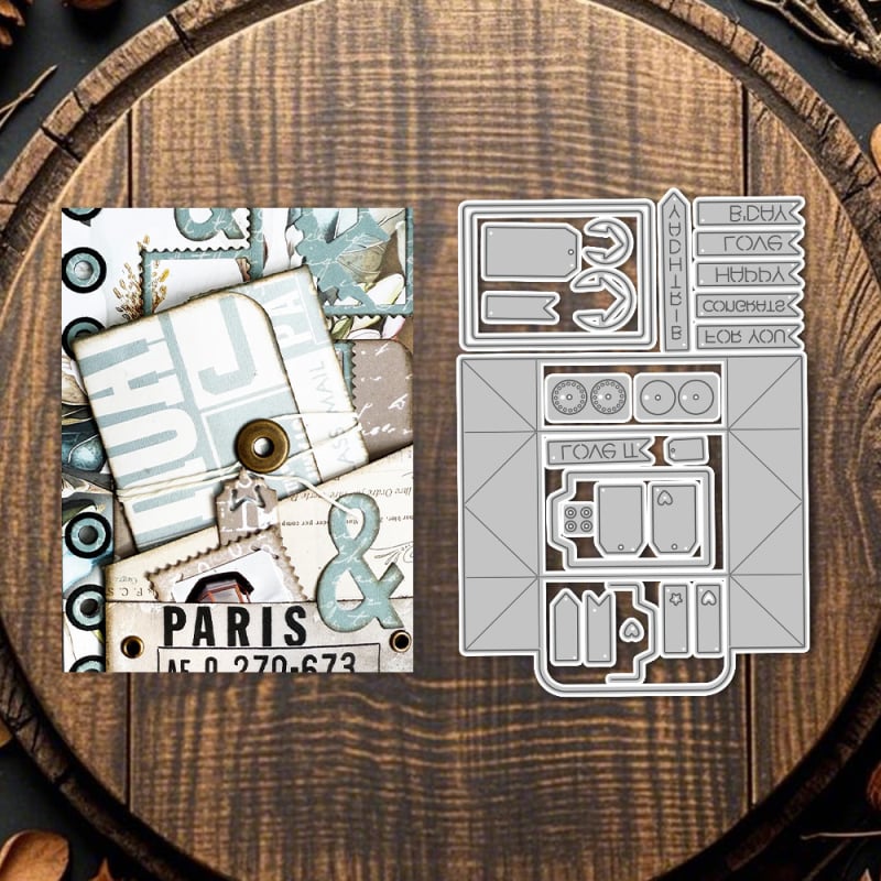 Šablona za izrezivanje od karbonskog čelika za scrapbooking – moderan umjetnički dizajn, proces lijevanja, reljefno utiskivanje i embosiranje za dnevnik i kartice