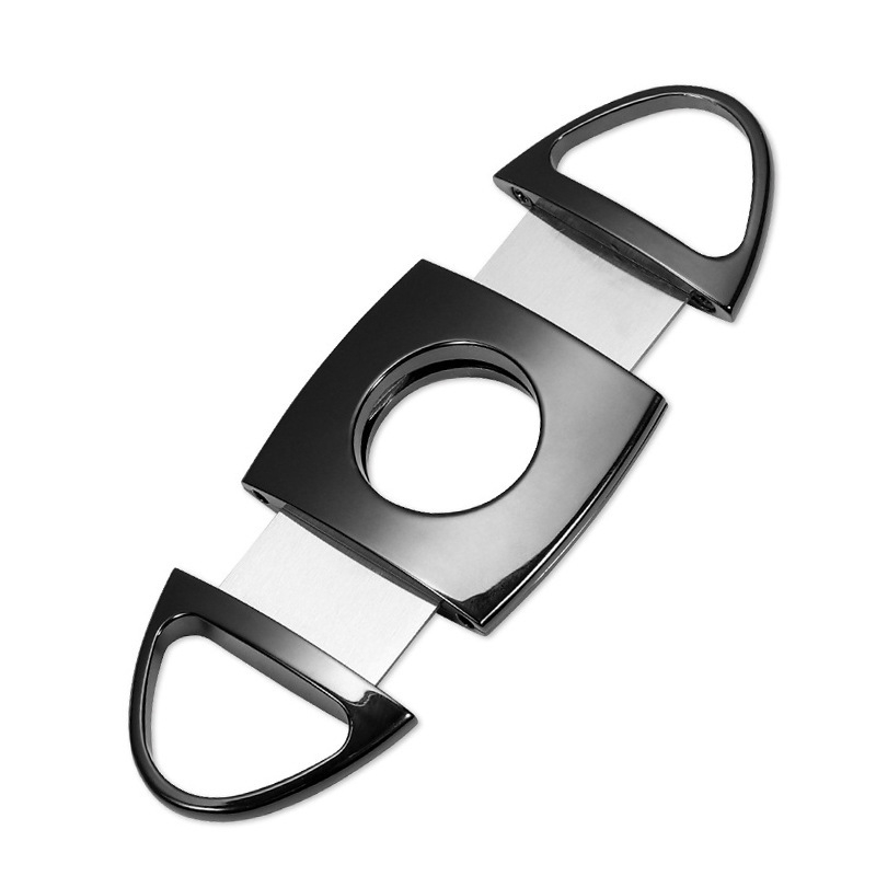 Ψαλίδι για πούρα από ανοξείδωτο χάλυβα, ηλεκτροπλατινωμένη επίστρωση, διπλής όψεως κοπή, ελαφρύς πολυτελής σχεδιασμός, διαθέσιμη παραμετροποίηση