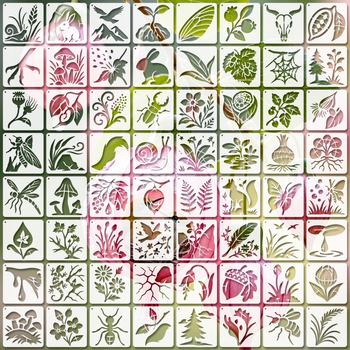 PET šablona za bojanje s šupljim dizajnom za DIY ručne kreacije, SJX-72 — Marka: Yiwu City Purple Butterfly Craft Factory — Međunarodni izvoz: Da