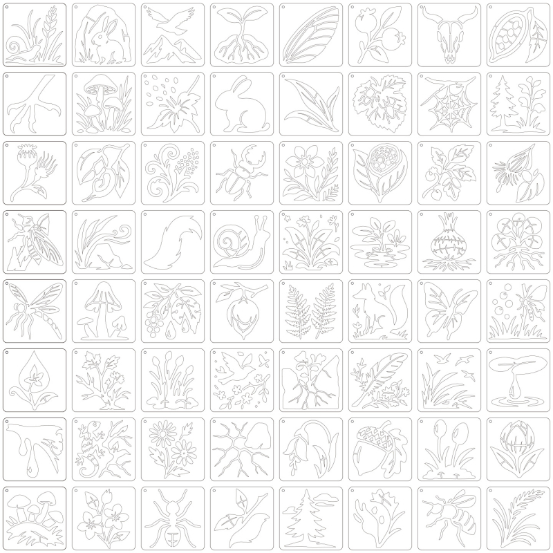 PET šablona za bojanje s šupljim dizajnom za DIY ručne kreacije, SJX-72 — Marka: Yiwu City Purple Butterfly Craft Factory — Međunarodni izvoz: Da