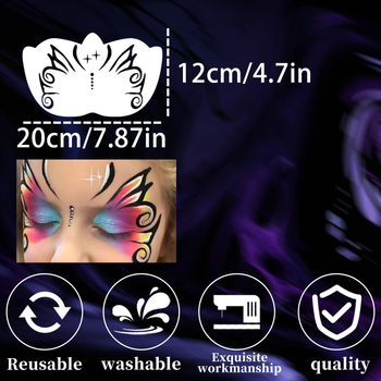 Šablone za crtanje lica za djecu – DIY set šablona za dizajn oko očiju, pogodan za scenski makeup (Brand OWKJASW; Materijal: Plastika; Uvoz: Ne; IP ovlaštenje: Ne; Licencirane privatne marke: Da)