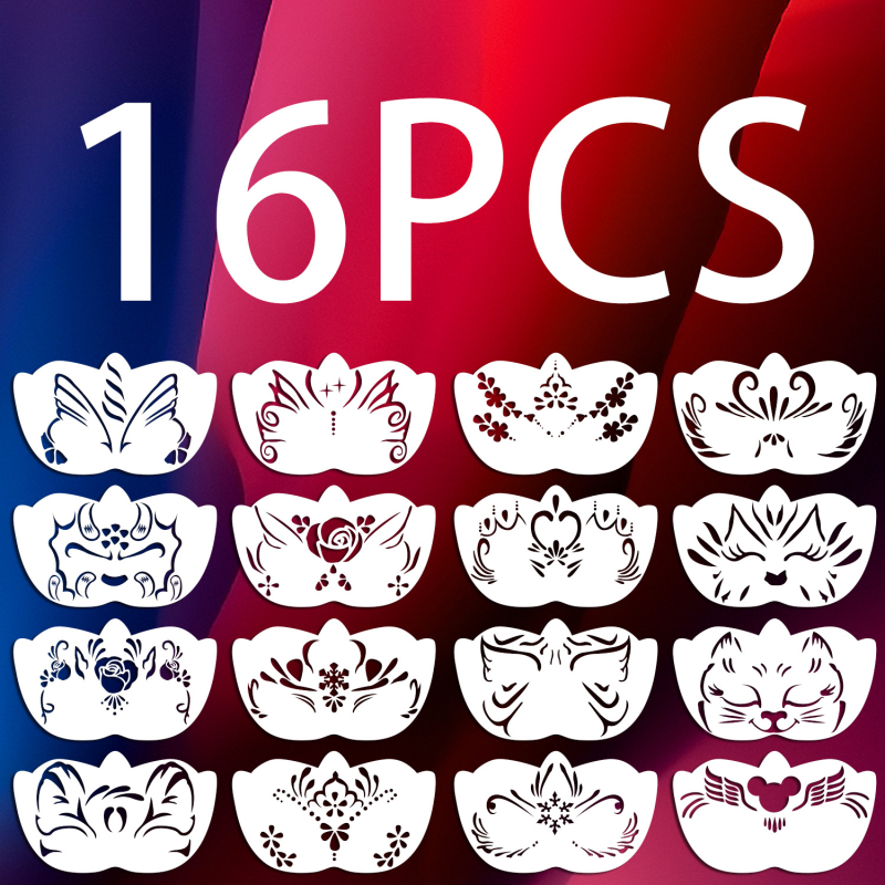 Šablone za crtanje lica za djecu – DIY set šablona za dizajn oko očiju, pogodan za scenski makeup (Brand OWKJASW; Materijal: Plastika; Uvoz: Ne; IP ovlaštenje: Ne; Licencirane privatne marke: Da)