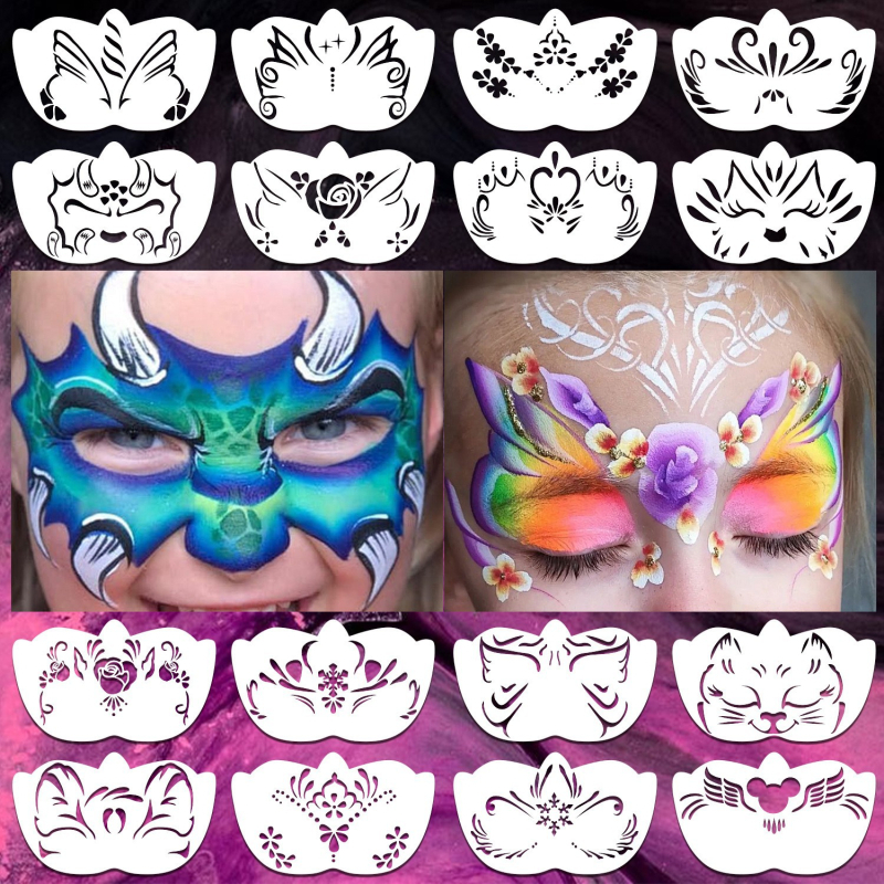 Šablone za crtanje lica za djecu – DIY set šablona za dizajn oko očiju, pogodan za scenski makeup (Brand OWKJASW; Materijal: Plastika; Uvoz: Ne; IP ovlaštenje: Ne; Licencirane privatne marke: Da)