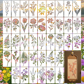 DIY šablona za slikanje s prirodnim cvjetnim motivom, prorezani panel za crtanje, PET materijal, model SJX-170