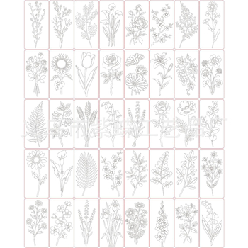 DIY šablona za slikanje s prirodnim cvjetnim motivom, prorezani panel za crtanje, PET materijal, model SJX-170