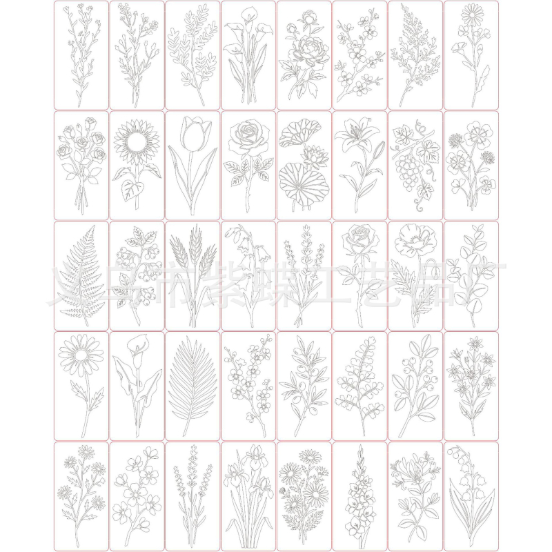 DIY šablona za slikanje s prirodnim cvjetnim motivom, prorezani panel za crtanje, PET materijal, model SJX-170