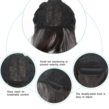 Senyue AK01 duga ravna perika, do ključne kosti, potpuno prekrivanje glave, otporno na toplinu