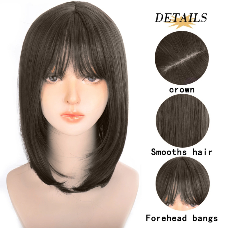 Senyue AK01 duga ravna perika, do ključne kosti, potpuno prekrivanje glave, otporno na toplinu