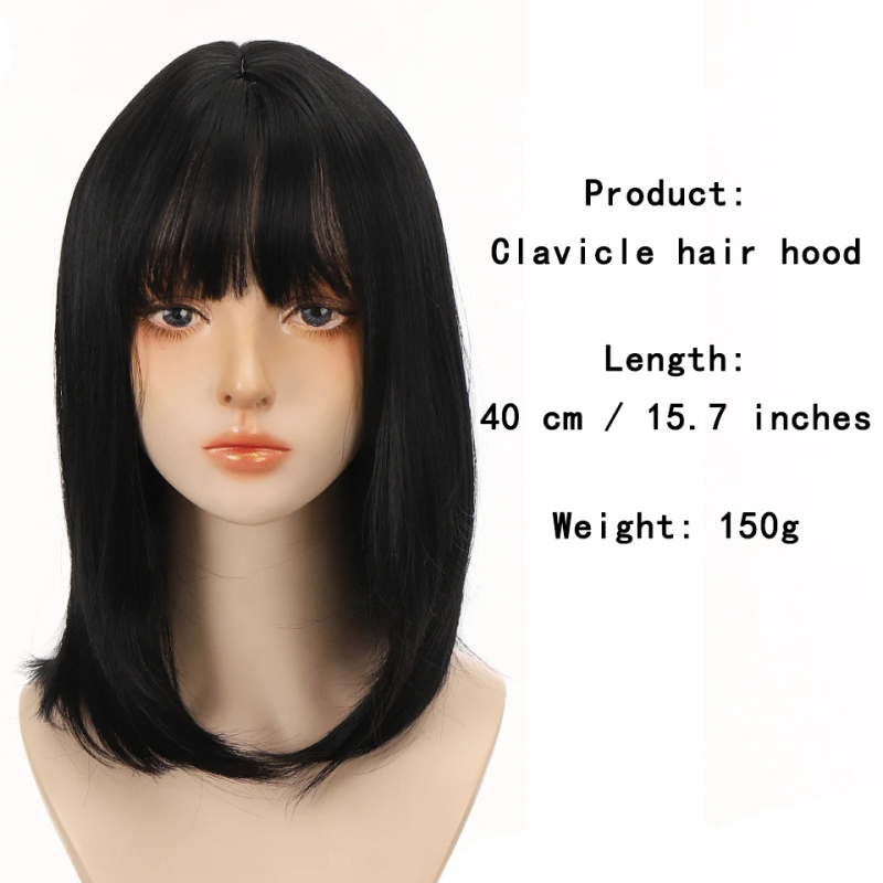 Senyue AK01 duga ravna perika, do ključne kosti, potpuno prekrivanje glave, otporno na toplinu