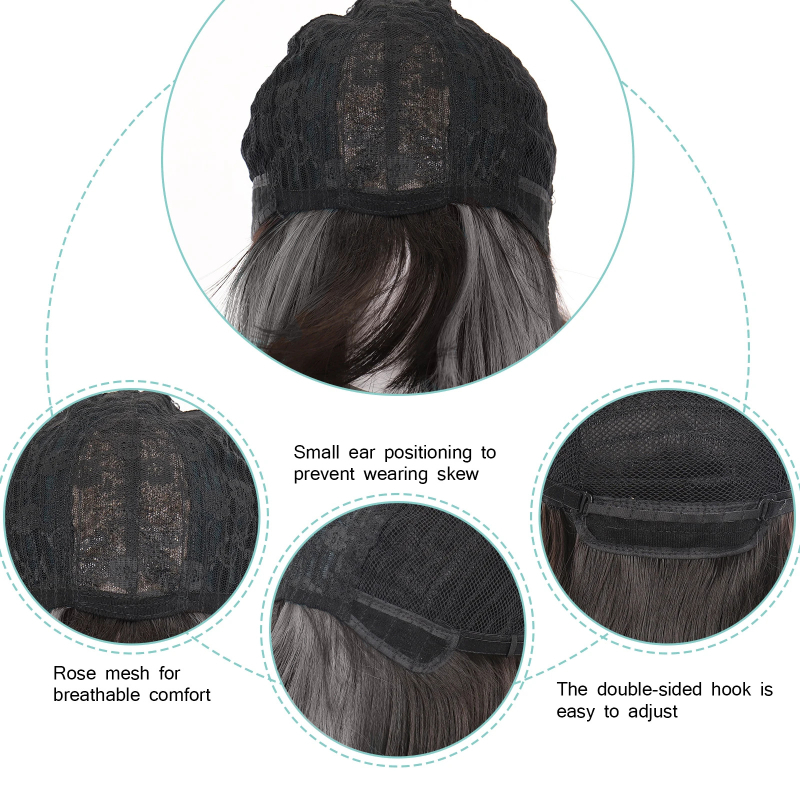 Senyue AK01 duga ravna perika, do ključne kosti, potpuno prekrivanje glave, otporno na toplinu