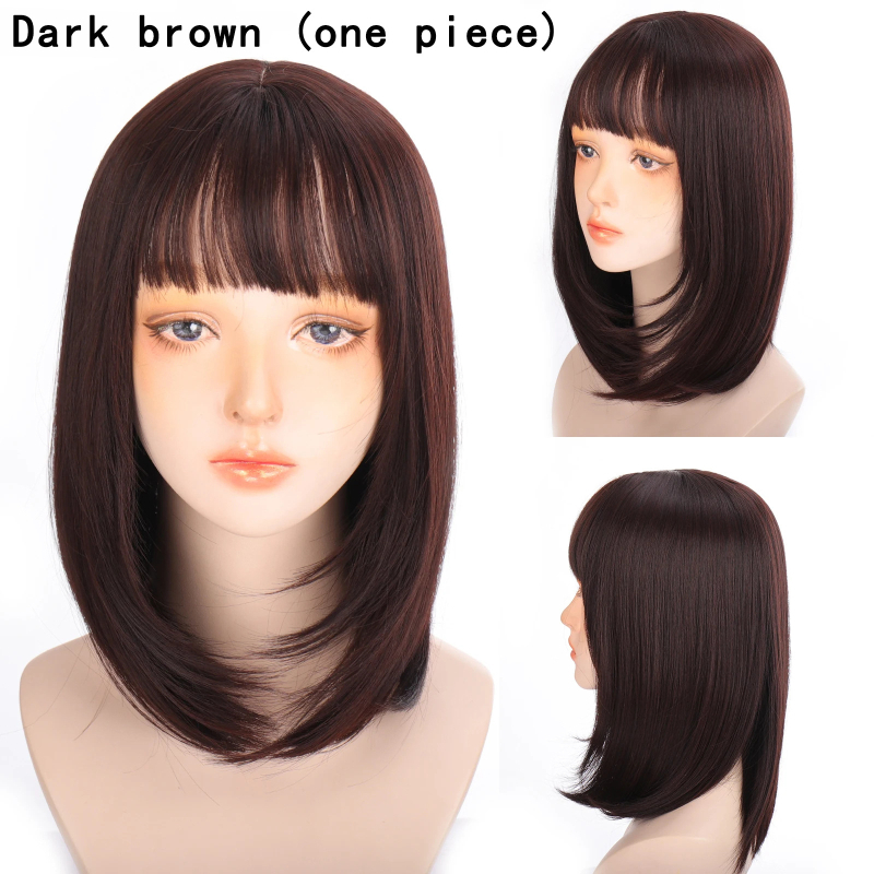 Senyue AK01 duga ravna perika, do ključne kosti, potpuno prekrivanje glave, otporno na toplinu