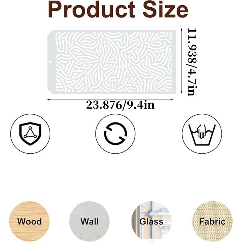 Teksturirani cvjetni šabloni za dnevnik i DIY s šupljim šablonama za zidnu furnir | Owkjasw; PET; Uvoz: Ne; Privatna marka: Da; IP prava: Nije ovlašteno