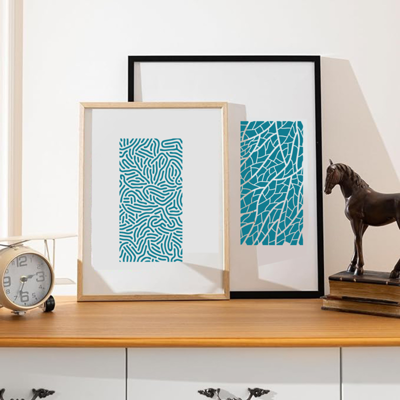 Teksturirani cvjetni šabloni za dnevnik i DIY s šupljim šablonama za zidnu furnir | Owkjasw; PET; Uvoz: Ne; Privatna marka: Da; IP prava: Nije ovlašteno