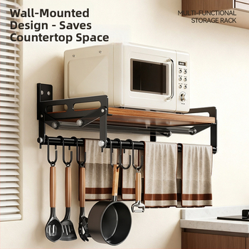 Nástenný kuchynský regál na skladovanie s odnímateľnou mikrovlnnou rúrou, Huayu, Materiál: Plate Type, Model: 6 kusov, Produktové číslo SG9901, Spracovanie: LOGO Private Label