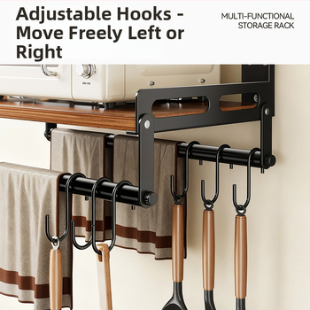 Nástenný kuchynský regál na skladovanie s odnímateľnou mikrovlnnou rúrou, Huayu, Materiál: Plate Type, Model: 6 kusov, Produktové číslo SG9901, Spracovanie: LOGO Private Label