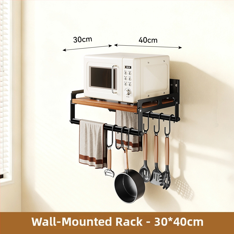 Nástenný kuchynský regál na skladovanie s odnímateľnou mikrovlnnou rúrou, Huayu, Materiál: Plate Type, Model: 6 kusov, Produktové číslo SG9901, Spracovanie: LOGO Private Label