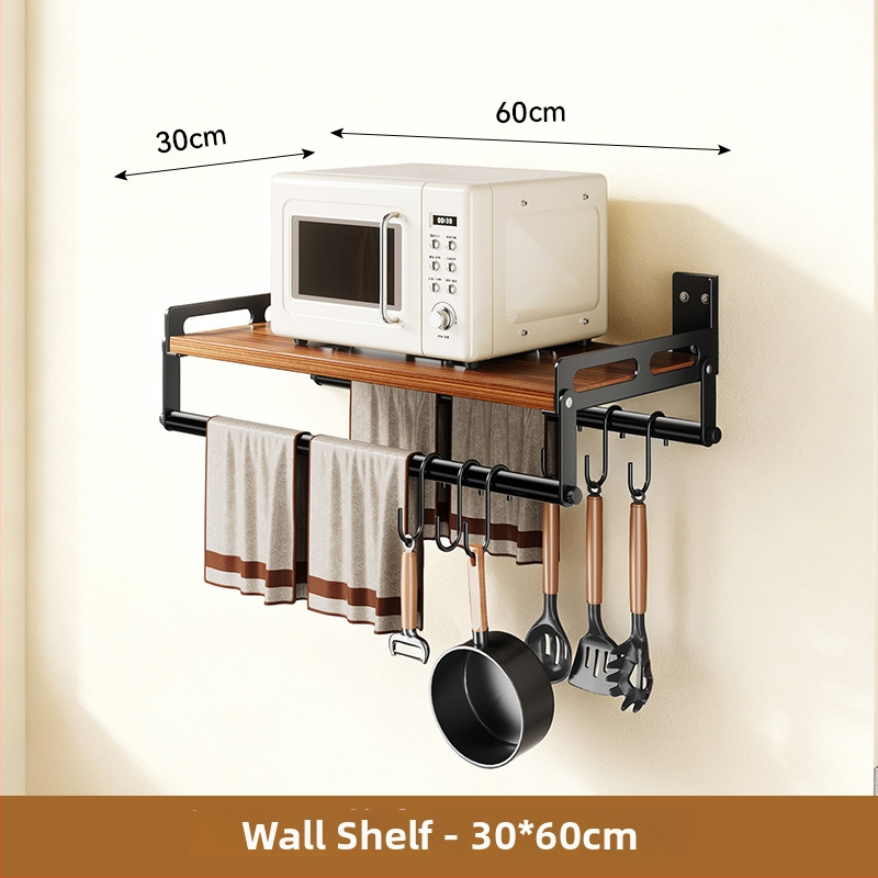 Nástenný kuchynský regál na skladovanie s odnímateľnou mikrovlnnou rúrou, Huayu, Materiál: Plate Type, Model: 6 kusov, Produktové číslo SG9901, Spracovanie: LOGO Private Label