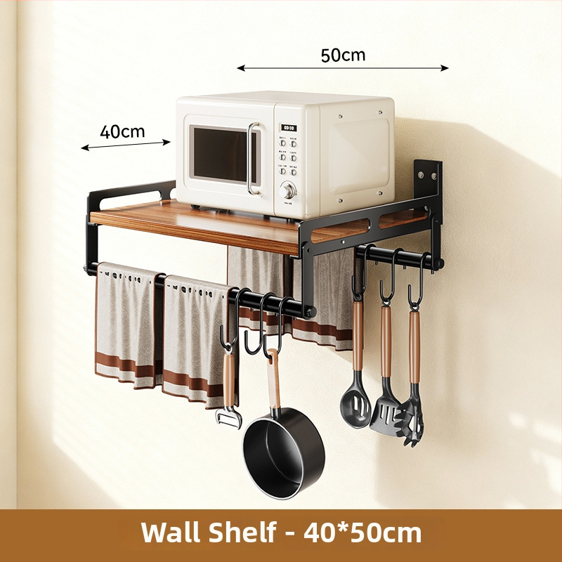 Nástenný kuchynský regál na skladovanie s odnímateľnou mikrovlnnou rúrou, Huayu, Materiál: Plate Type, Model: 6 kusov, Produktové číslo SG9901, Spracovanie: LOGO Private Label