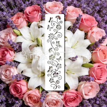 DIY predložak za grafiti ploču s šupljim dizajnom leptira i cvijeća, PET materijal, SJX-185