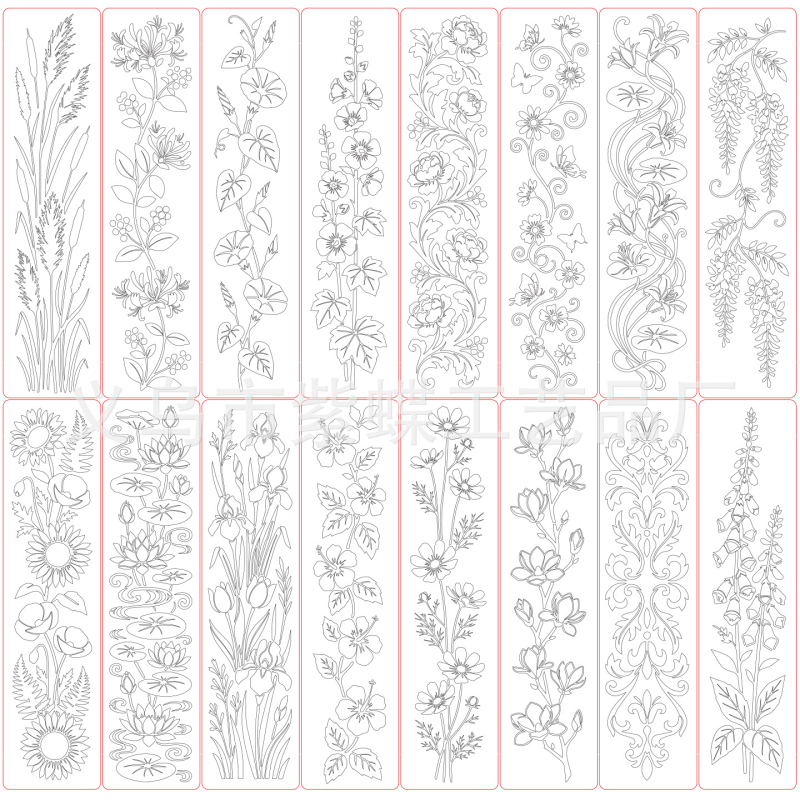 DIY predložak za grafiti ploču s šupljim dizajnom leptira i cvijeća, PET materijal, SJX-185