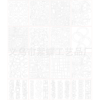 Set šablona za crtanje, 16 komada teksturiranih geometrijskih prstenova šablona za DIY, višekratna upotreba, PET materijal, model A1117, ekskluzivni izvoz, IP nije ovlašten.
