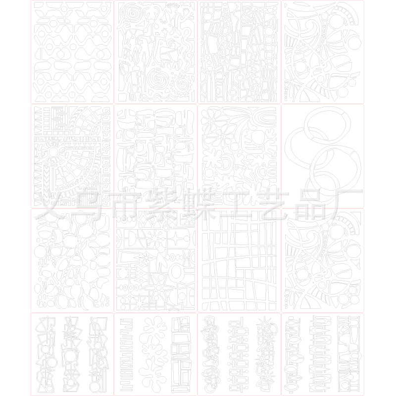 Set šablona za crtanje, 16 komada teksturiranih geometrijskih prstenova šablona za DIY, višekratna upotreba, PET materijal, model A1117, ekskluzivni izvoz, IP nije ovlašten.
