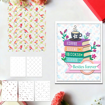 Šablona dnevnika s cvjetnim pticama – PET, rezbarenje, ploča reljefa